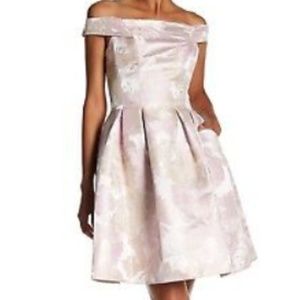 Carmen Marc Valvo Infusion Floral Brocade Dress